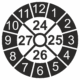 Revizní a kalibrační kolečka - 4 Roky: Kontrolní štítek 24-27