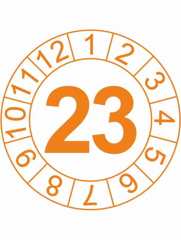 Revizní a kalibrační kolečka - Jednoleté: Kalibrační štítek s datem 2023