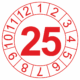 Revizní a kalibrační kolečka - Jednoleté: Kalibrační štítek s datem 2025