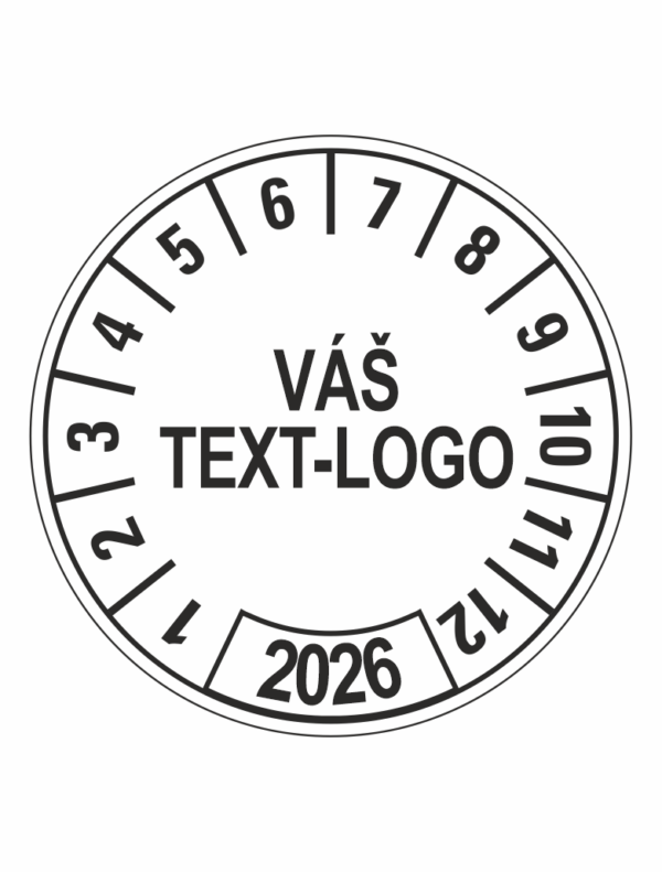 Kontrolní štítek 2026 – Váš text/logo