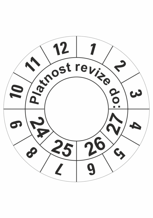 Revizní a kalibrační kolečka - 4 Roky: Platnost revize 2024-2027