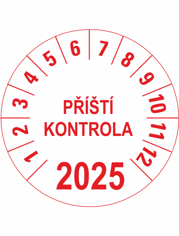 Revizní a kalibrační kolečka - Jednoleté: Příští kontrola 2025