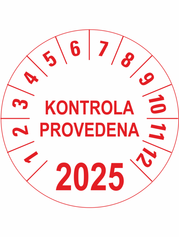 Revizní a kalibrační kolečka - Jednoleté: Kontrola provedena 2025