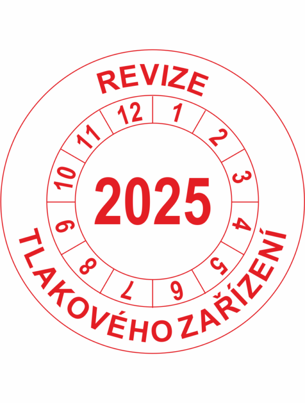 Revizní a kalibrační kolečka - Jednoleté: Revize tlakového zařízení 2025