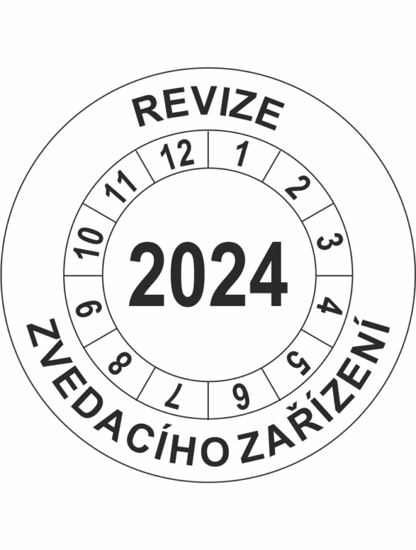 Revizní a kalibrační kolečka - Jednoleté: Revize zvedacího zařízení 2024