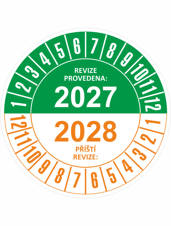 Revize provedena/Příští revize 2027-2028
