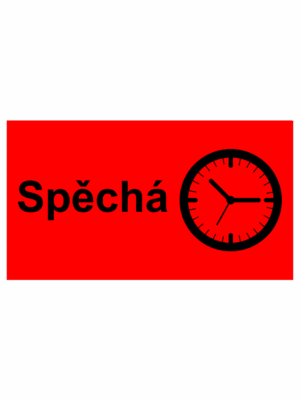 Revizní a kalibrační štítky - Kvalita a organizace: Spěchá + symbol