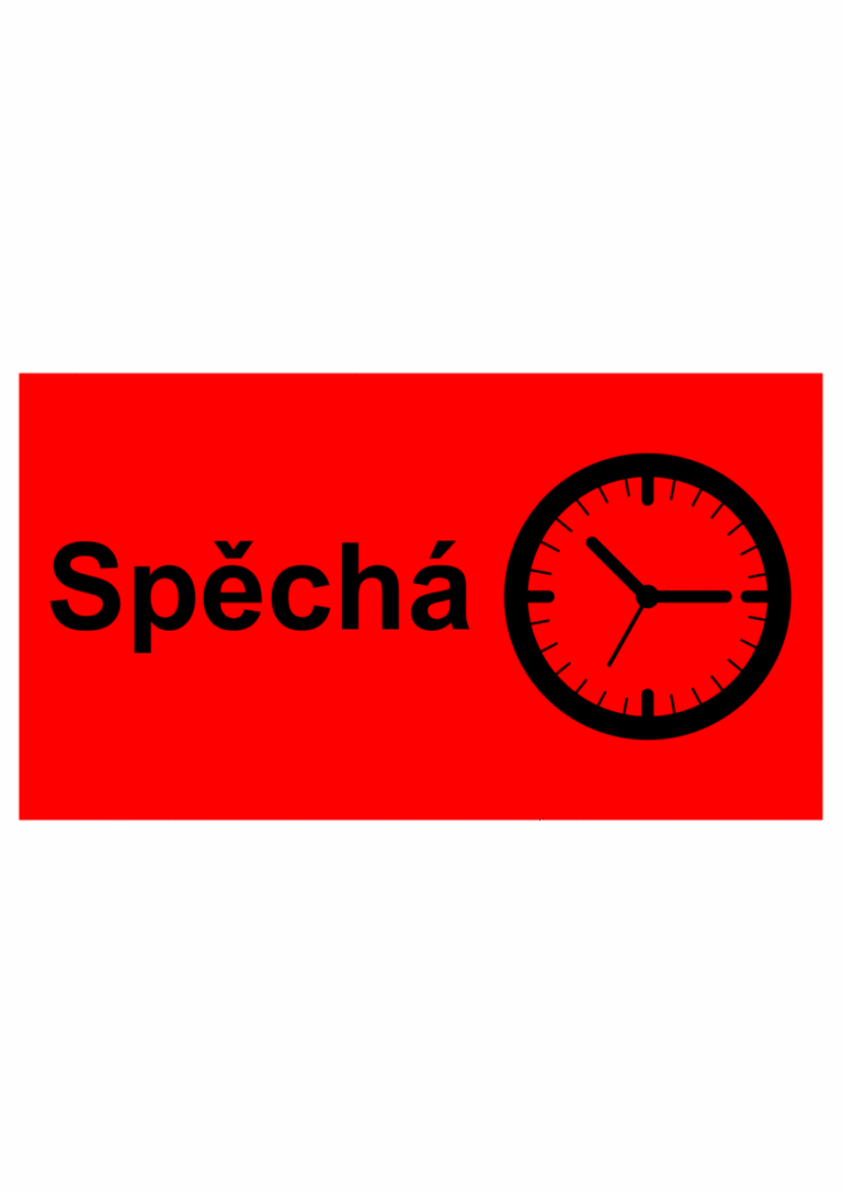 Revizní a kalibrační štítky - Kvalita a organizace: Spěchá + symbol