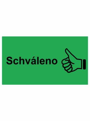 Revizní a kalibrační štítky - Kvalita a organizace: Schváleno + symbol