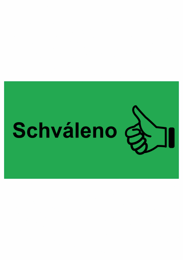 Revizní a kalibrační štítky - Kvalita a organizace: Schváleno + symbol