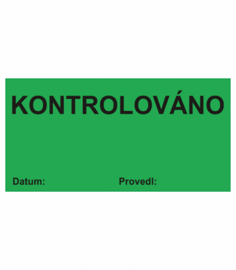 Revizní a kalibrační štítky - Kvalita a organizace: Kontrolováno