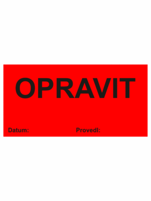Revizní a kalibrační štítky - Kvalita a organizace: Opravit
