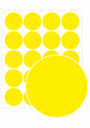 Revizní a kalibrační štítky - Kvalita a organizace: Samolepicí kolečko žluté čisté