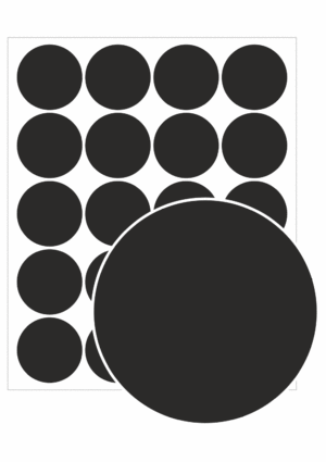 Revizní a kalibrační štítky - Kvalita a organizace: Samolepicí kolečko černé - Čisté