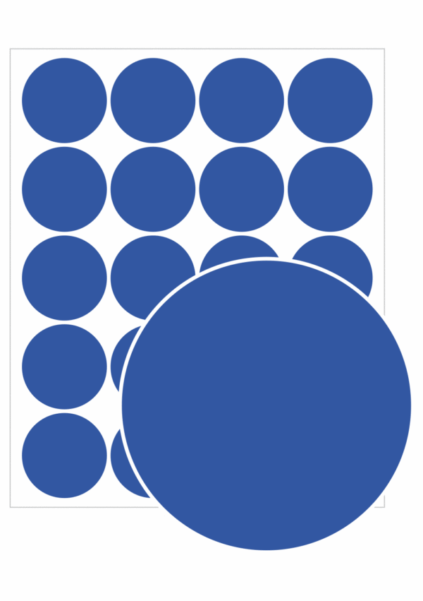 Revizní a kalibrační štítky - Kvalita a organizace: Samolepicí kolečko - modré čisté