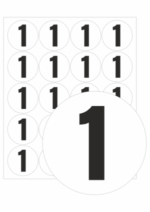 Revizní a kalibrační štítky - Kvalita a organizace: Samolepicí kolečko bílé - číslo