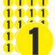 Revizní a kalibrační štítky - Kvalita a organizace: Samolepicí kolečko žluté - Číslo