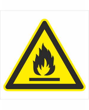 Bezpečnostní značení - Výstražný symbol: Nebezpečné hořlavé látky ISO 7010