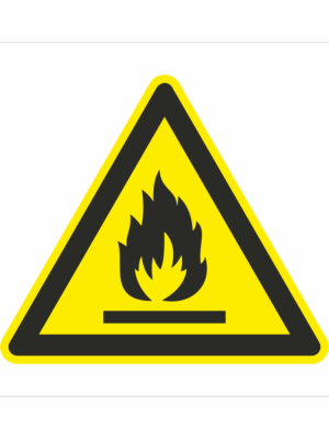 Bezpečnostní značení - Výstražný symbol: Nebezpečné hořlavé látky ISO 7010