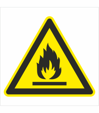 Bezpečnostní značení - Výstražný symbol: Nebezpečné hořlavé látky ISO 7010