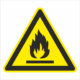 Bezpečnostní značení - Výstražný symbol: Nebezpečné hořlavé látky ISO 7010