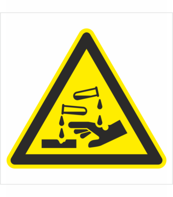 Bezpečnostní značení - Výstražný symbol: Nebezpečné žíravé látky