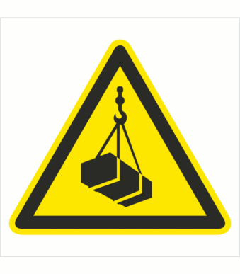 Bezpečnostní značení - Výstražný symbol: Zavěšený náklad