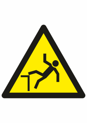 Výstražná bezpečnostní značka: Symbol bez textu - Nebezpečí pádu