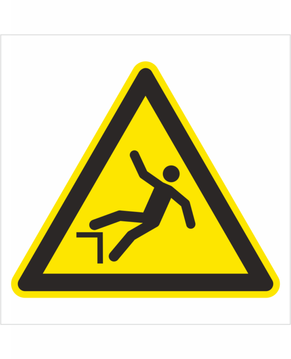 Bezpečnostní značení - Výstražný symbol: Nebezpečí pádu