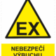 Výstražná bezpečnostní tabulka symbol s textem: "Nebezpečí výbuchu zóna 0"