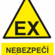 Výstražná bezpečnostní tabulka symbol s textem: "Nebezpečí výbuchu"