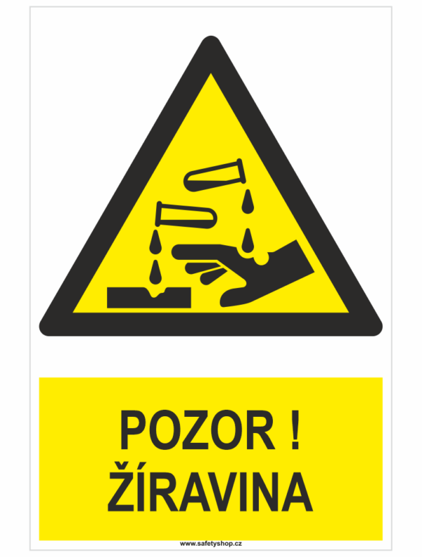 Pozor ! Žíravina ISO 7010