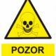 Výstražná bezpečnostní tabulka symbol s textem: "Pozor jed"