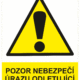 200608 | KRIŽAN - safetyshop Výstražná bezpečnostní tabulka symbol s textem: "Pozor nebezpečí úrazu odletující částí"