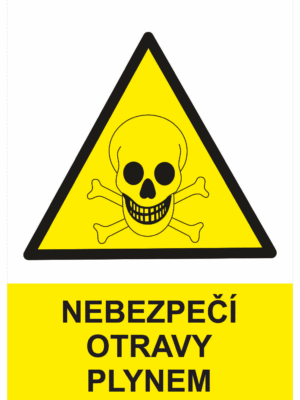 Výstražná bezpečnostní tabulka symbol s textem: "Nebezpečí otravy plynem"