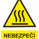 Výstražná bezpečnostní tabulka symbol s textem: "Nebezpečí popálení"