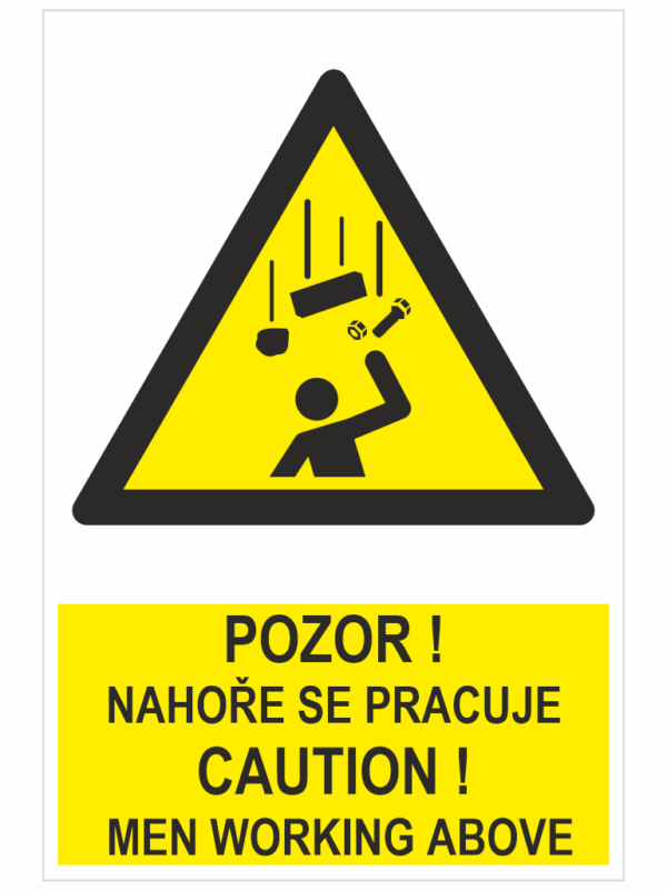 Pozor! Nahoře se pracuje  Caution! Men working above ISO 7010