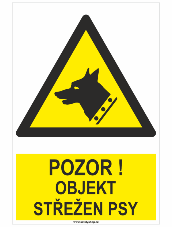 Pozor ! Objekt střežen psy ISO 7010
