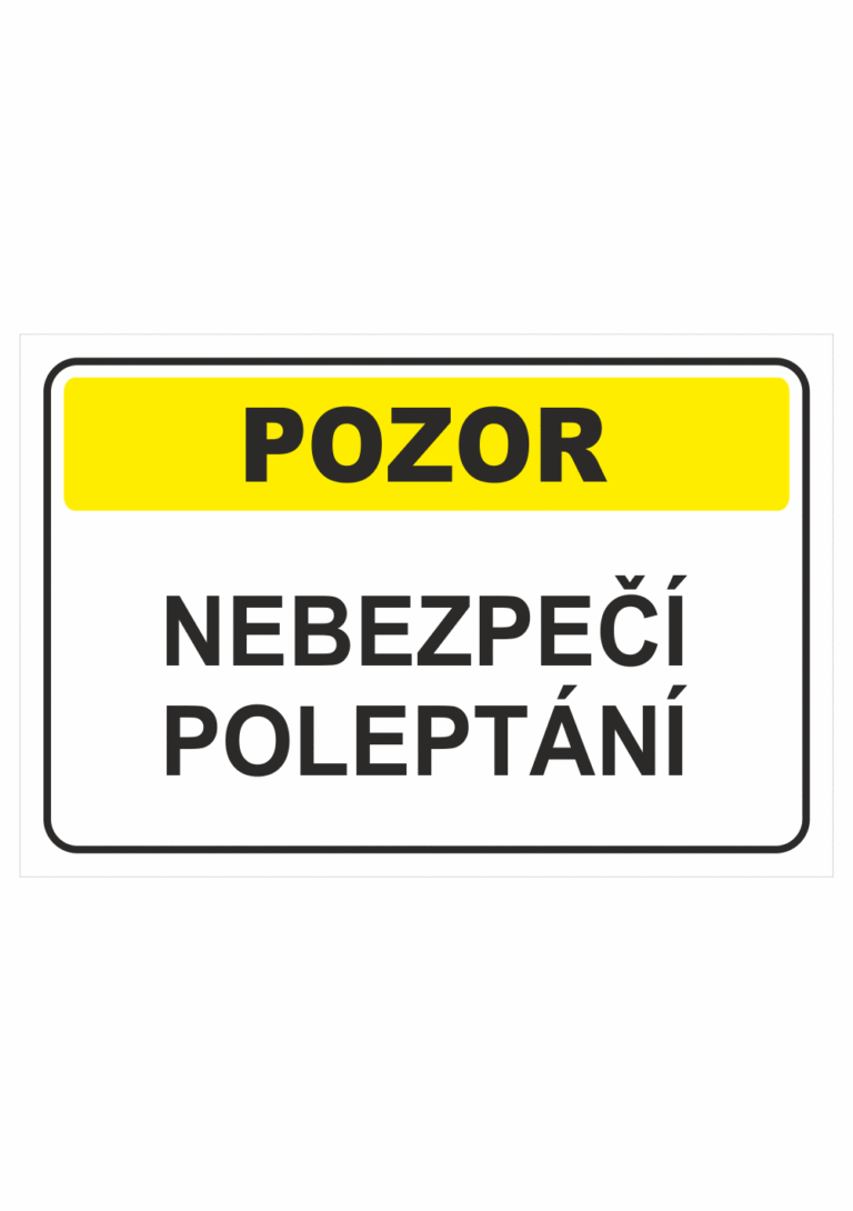 Výstražná textová tabulka: "Nebezpečí poleptání"