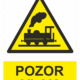 Výstražná bezpečnostní tabulka symbol s textem: "Pozor vlak"