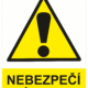 Výstražná bezpečnostní tabulka symbol s textem: "Nebezpečí úrazu"