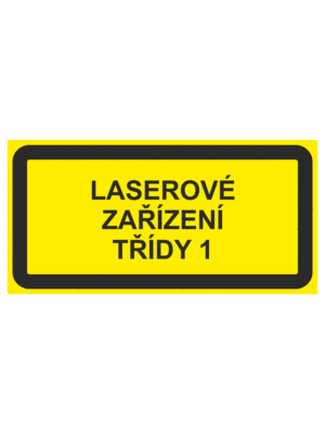 Výstražná bezpečnostní tabulka s textem: "Laserové zařízení třídy 1"