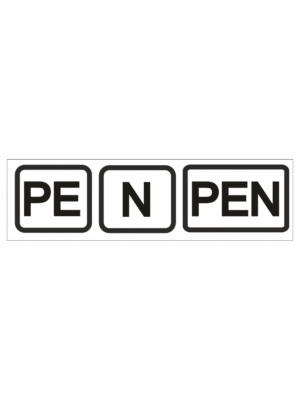 Značení elektro a ESD - Symboly a aršíky: PE | N | PEN (Bílý podklad)