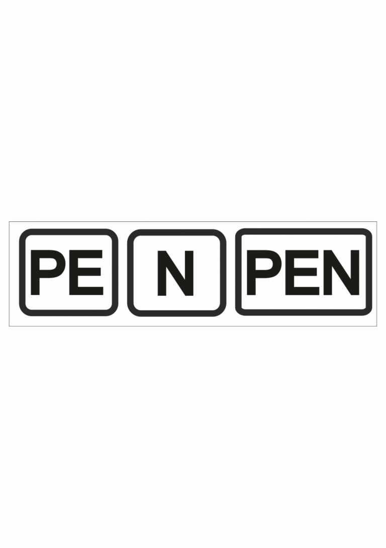 Značení elektro a ESD - Symboly a aršíky: PE | N | PEN (Bílý podklad)