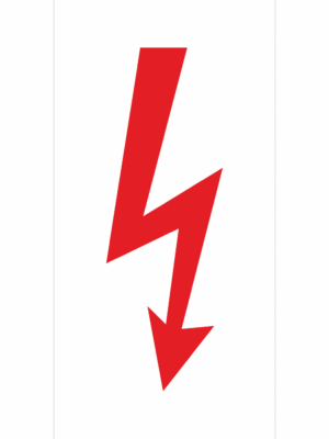 Značení elektro a ESD - Symboly a aršíky: Blesk (červený)
