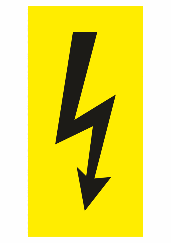 Značení elektro a ESD - Symboly a aršíky: Blesk (černý)