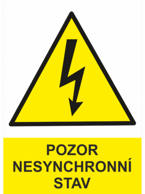 Značení elektro a ESD - Elektro výstrahy: Pozor nesynchronní stav