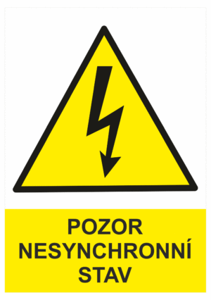 Značení elektro a ESD - Elektro výstrahy: Pozor nesynchronní stav