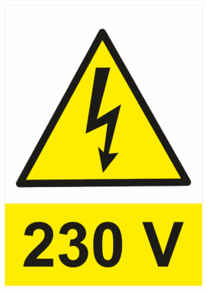 Značení elektro a ESD - Elektro výstrahy: 230 V