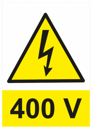 Značení elektro a ESD - Elektro výstrahy: 400 V